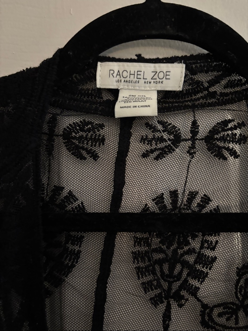 Rachel Zoe Black Sheer Lace Kimono - Picture 2 of 3